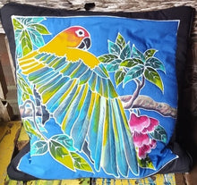 Sun Conure Hand-painted Batik Pillow Cover