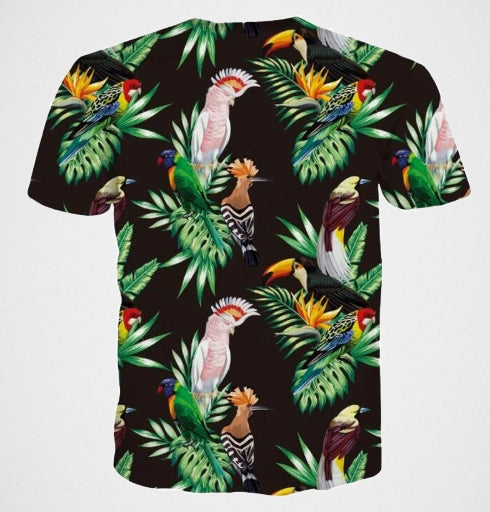 Tropical Rainforest Parrots | Graphic T-Shirt Dress