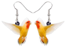 Cute lutino peach-face lovebird pierced earrings