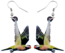 Cute Moustache parakeet pierced earrings