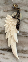 Carved Bone Wing Pendant