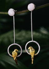 Sterling silver parrot drop earrings - 3 in 1 functionality