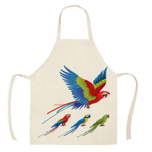 4 Macaws Parrot Kitchen Apron - 1 flying and 3 perched