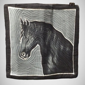 Black Horse Hand-painted Batik Pillow Cover