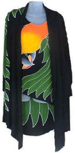 Black-headed caique hand-painted batik jacket & tank-top