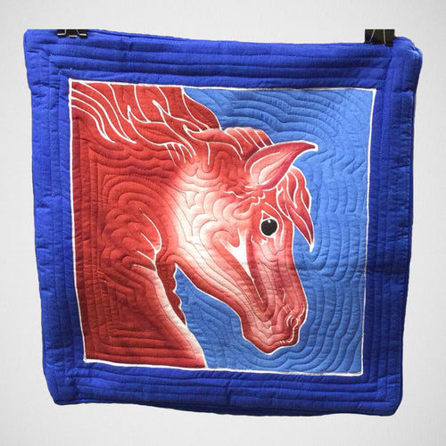 Carousel Horse Hand-painted Batik Pillow Cover