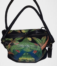 Hand-tooled, hand-painted Double-yellow headed Amazon leather bag