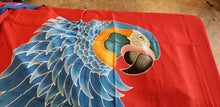 Blue-throated macaw hand-painted batik sarong pareo