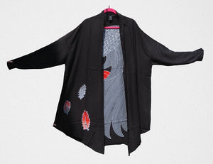 Congo African Grey parrot hand-painted batik women's jacket / clothing