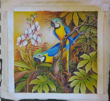 2 Blue & Gold Macaws Original Acrylic on Canvas painting ready to be framed