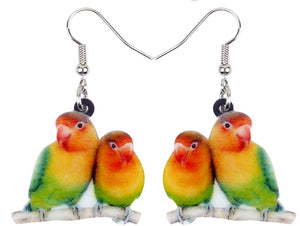 Cute Fisher's Lovebirds pierced earrings