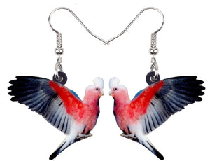 Cute Galah cockatoo pierced earrings