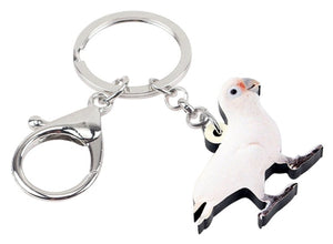 Goffin's cockatoo - standing - key ring keychain