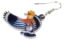 Cute Hoopoe bird acrylic pierced earrings