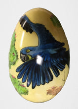 Hand-painted Swan Egg of a Hyacinth Macaw