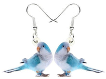 Blue mutation Quaker parrot Monk parakeet pierced drop earrings