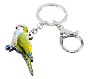 Quaker parrot Monk Parakeet key ring keychain