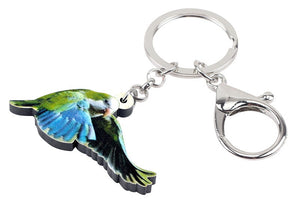 Flying Quaker parrot Monk parakeet key ring keychain