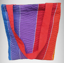 Back of the Rainbow Lory handpainted batik tote-style bag