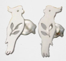 Silver tone cockatoo stud earrings