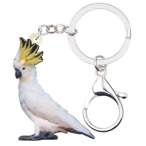 Sulfur-crested Cockatoo Key Ring with attached clasp