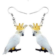 Cute Sulphur-crested cockatoo parrot pierced earrings