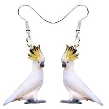 Cute Sulfur-crested Cockatoo parrot pierced earrings