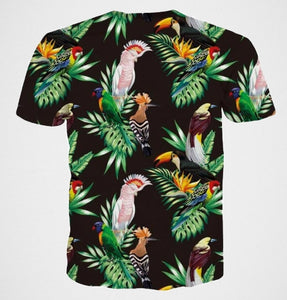 Tropical birds t-shirt - parrots, toucans & more!